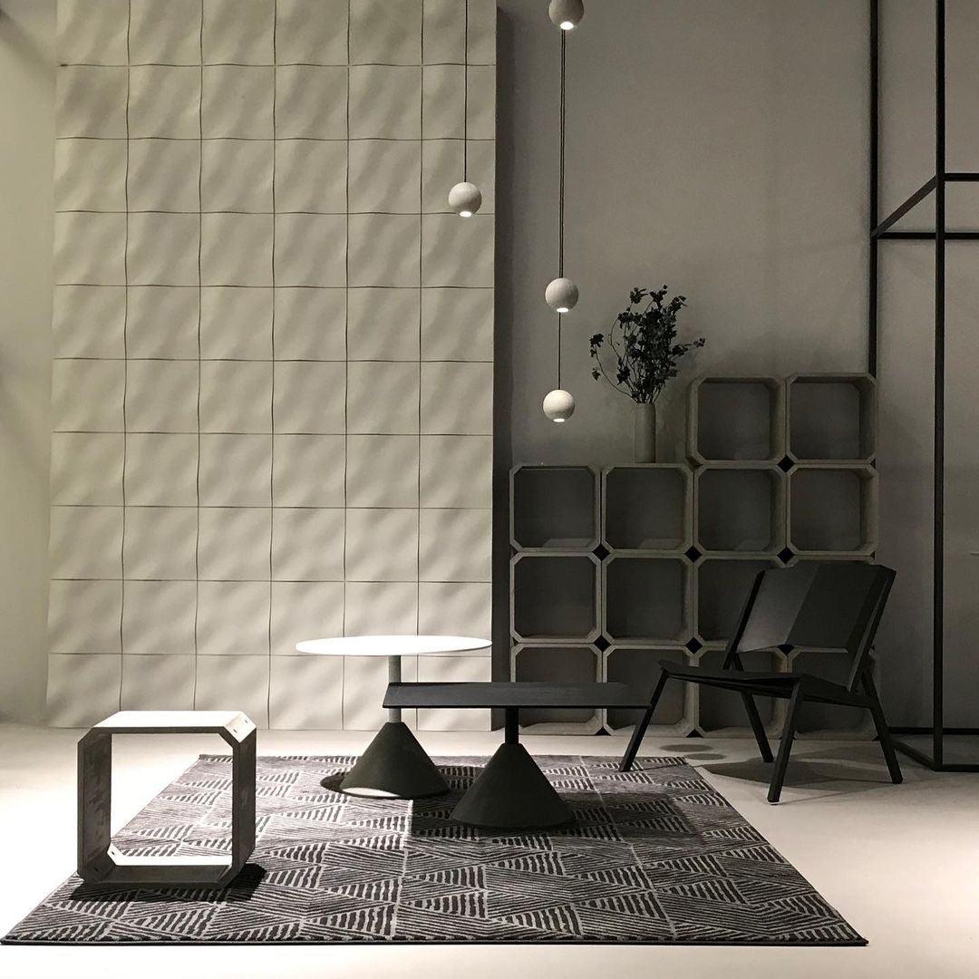 Moon Concrete Pendant Light – Modern Minimalist LED Ceiling Lamp