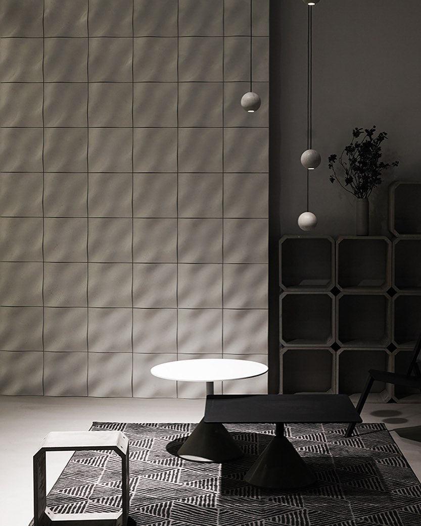 Moon Concrete Pendant Light – Modern Minimalist LED Ceiling Lamp