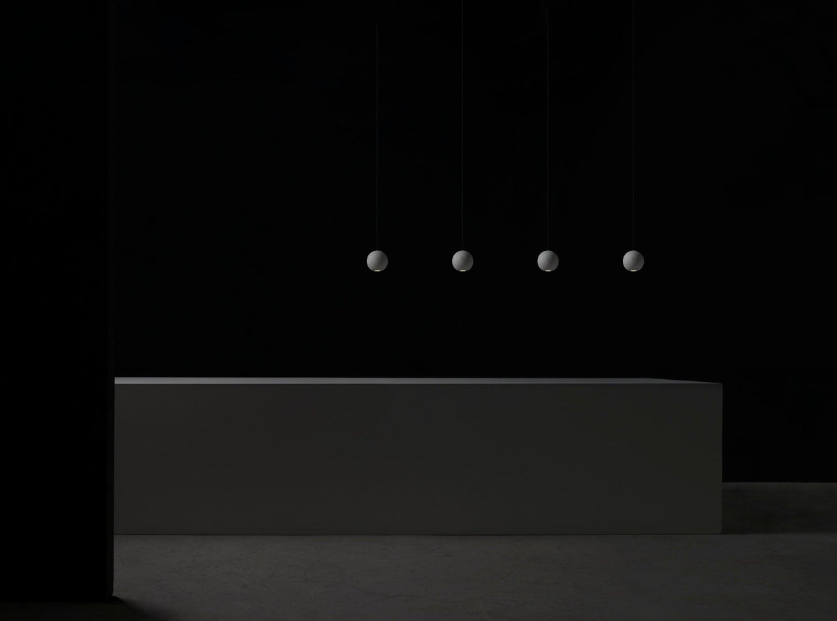 Moon Concrete Pendant Light – Modern Minimalist LED Ceiling Lamp
