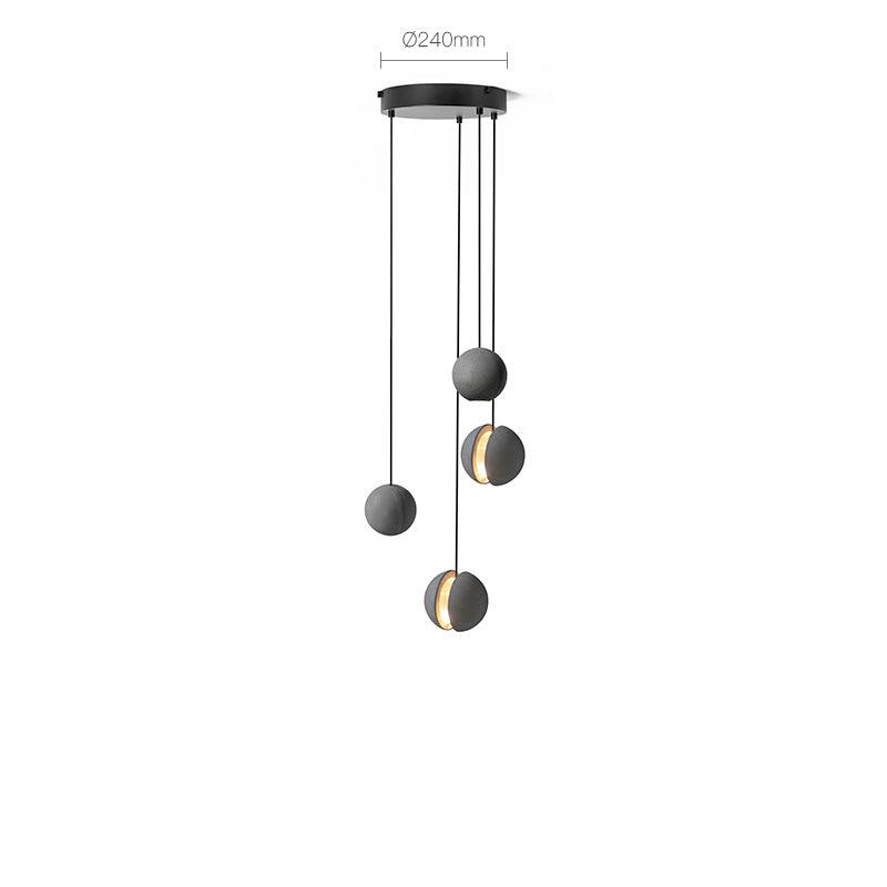 Moon Concrete Pendant Light – Modern Minimalist LED Ceiling Lamp