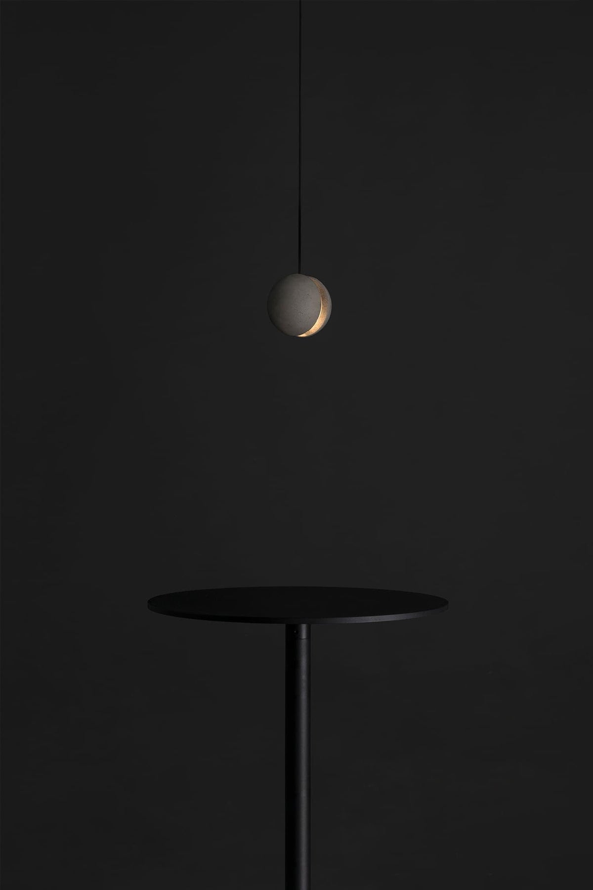 Moon Concrete Pendant Light – Modern Minimalist LED Ceiling Lamp