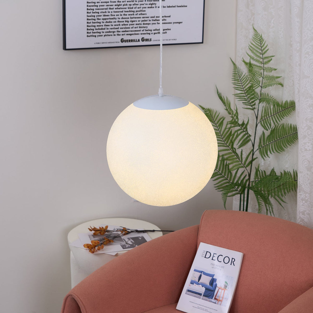 Moon Pendant Lamp – Celestial Resin Hanging Light for Modern Interiors