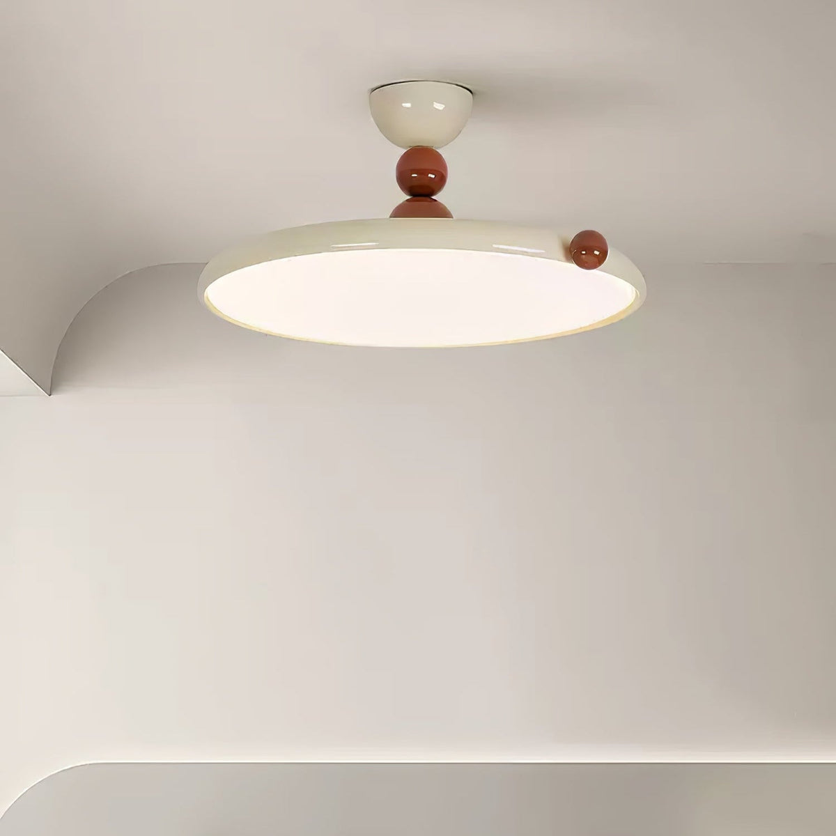 Moondrop Ceiling Light – Modern LED Flush Mount with Terracotta Accents