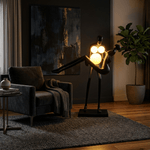 Moonlit Embrace Sculptural Floor Lamp with Warm Glowing Orbs