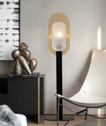 Mosaic Alabaster Floor Lamp with Gold Accents – Modern Designer Lighting for Living Room & Bedroom
