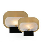 Mosaic Elegance Alabaster Table Lamp with Gold Metal Frame