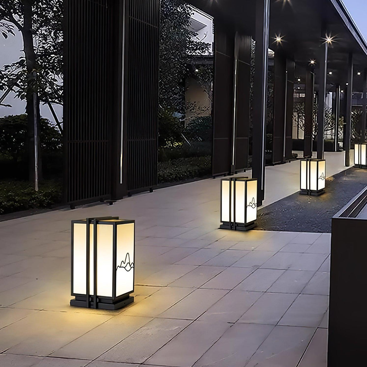 Mountain Outdoor Post Light – Sculptural Stainless Steel LED Landscape Lamp
