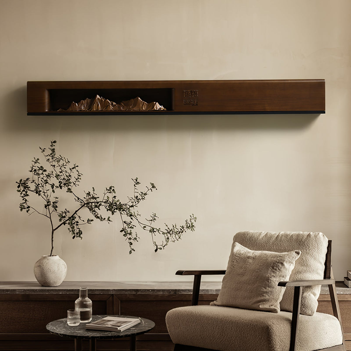 Mountain Reverie Wall Sconce — Handcrafted Wood LED Wall Light
