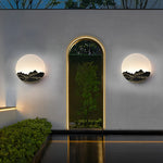 Round Mountain Scenery Outdoor Wall Lamp Li002424
