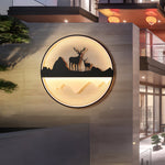 Round Mountain Scenery Outdoor Wall Light Li002710