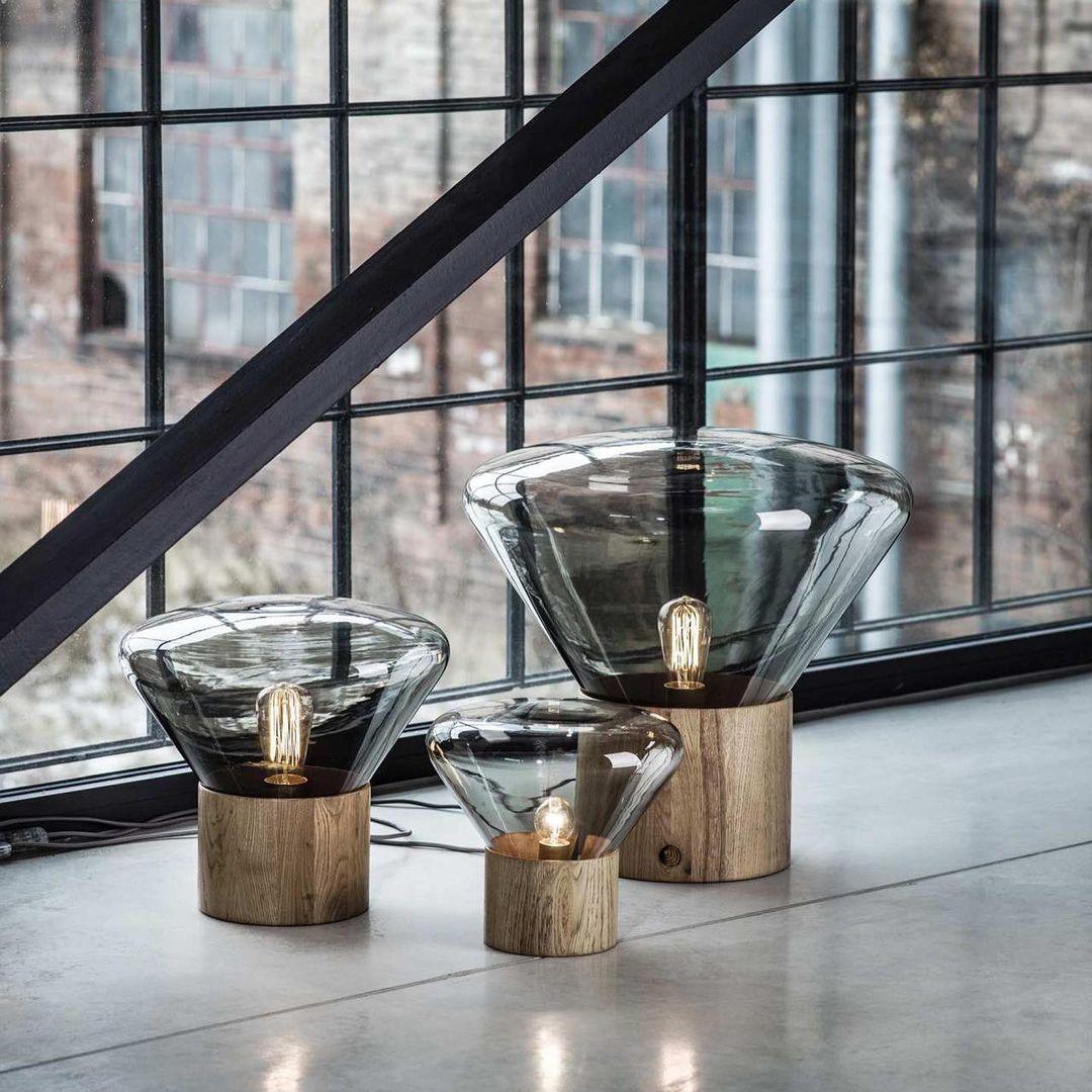 Bois Table Lamp – Handcrafted Wood & Blown Glass Designer Lamp