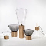 Bois Table Lamp – Handcrafted Wood & Blown Glass Designer Lamp