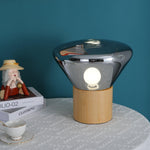 Bois Table Lamp – Handcrafted Wood & Blown Glass Designer Lamp