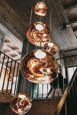 Lava Swag Pendant Light – Sculptural Molten Shade with Mirror Effect