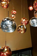 Lava Swag Pendant Light – Sculptural Molten Shade with Mirror Effect