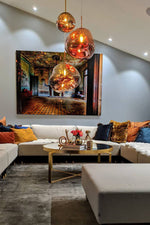 Lava Swag Pendant Light – Sculptural Molten Shade with Mirror Effect