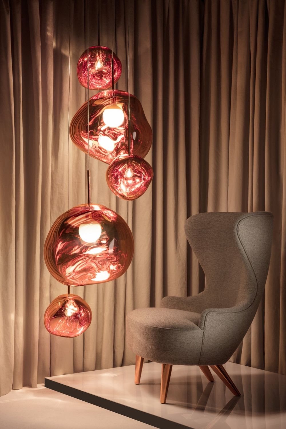 Lava Swag Pendant Light – Sculptural Molten Shade with Mirror Effect
