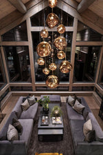 Lava Swag Pendant Light – Sculptural Molten Shade with Mirror Effect