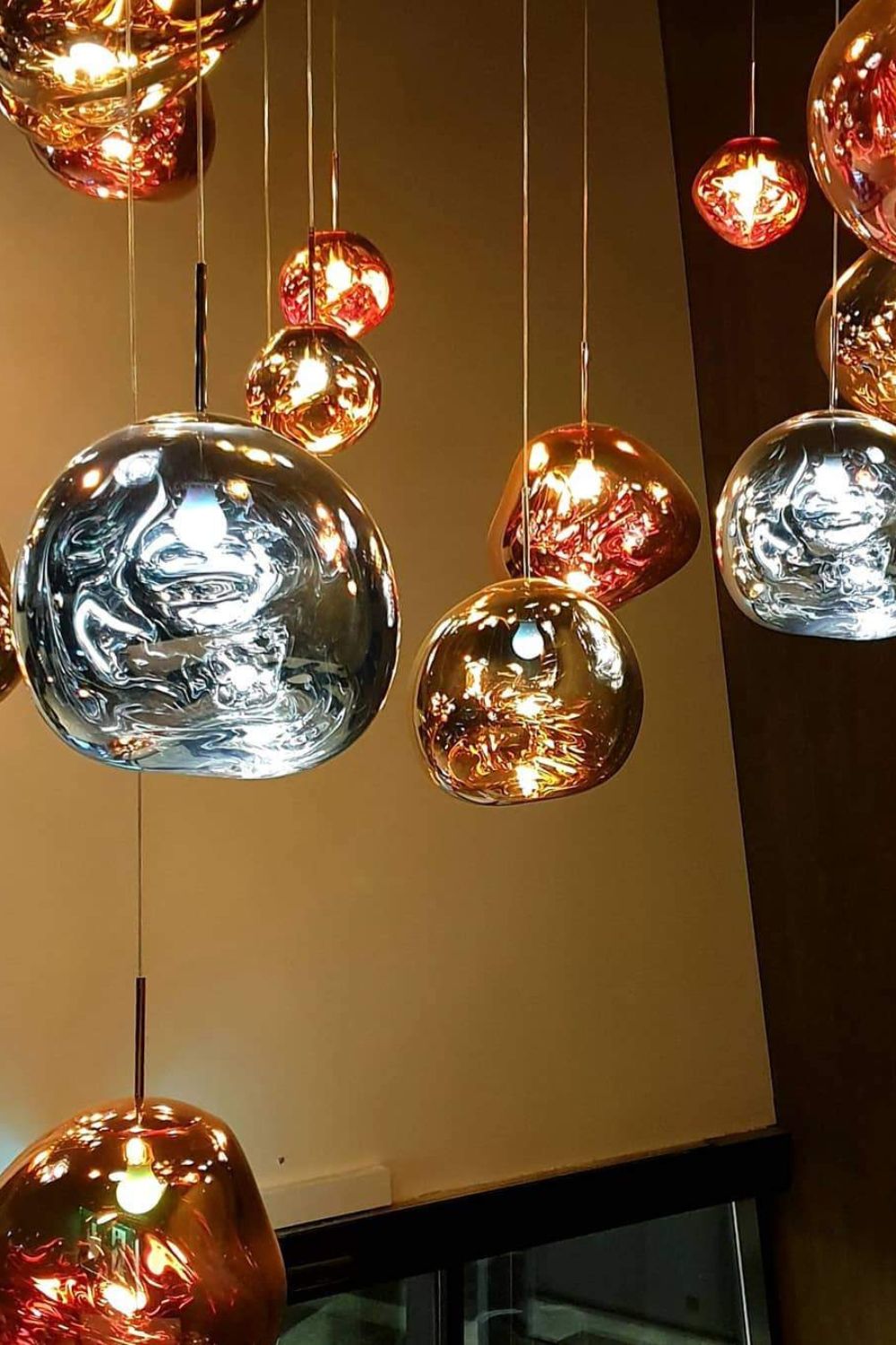Lava Swag Pendant Light – Sculptural Molten Shade with Mirror Effect