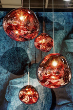 Lava Swag Pendant Light – Sculptural Molten Shade with Mirror Effect