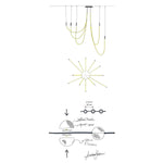 Multidot Modern LED Chandelier with Acrylic Spheres and Metal Rings