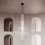 Multidot Modern LED Chandelier with Acrylic Spheres and Metal Rings