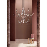 Multidot Modern LED Chandelier with Acrylic Spheres and Metal Rings