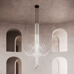 Multidot Modern LED Chandelier with Acrylic Spheres and Metal Rings