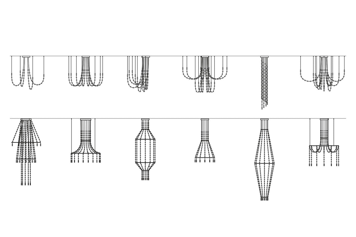 Multidot Modern LED Chandelier with Acrylic Spheres and Metal Rings