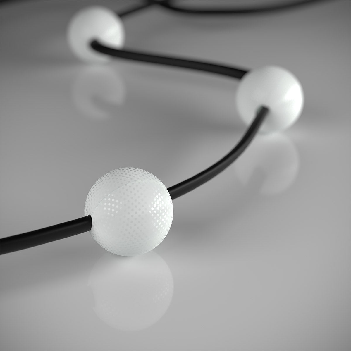 Multidot Modern LED Chandelier with Acrylic Spheres and Metal Rings