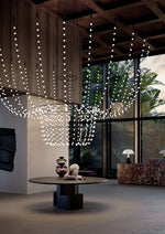 Multidot Modern LED Chandelier with Acrylic Spheres and Metal Rings
