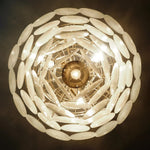 Huge Vintage Murano White Disks Chandelier