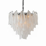 Murano Glass Teardrop Chandelier in Polished Metal for Modern Interiors