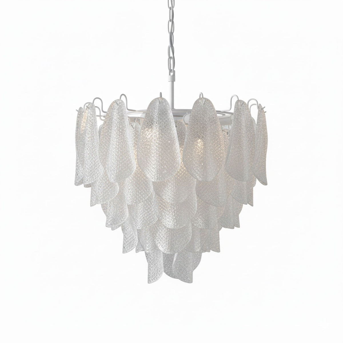 Murano Glass Teardrop Chandelier in Polished Metal for Modern Interiors