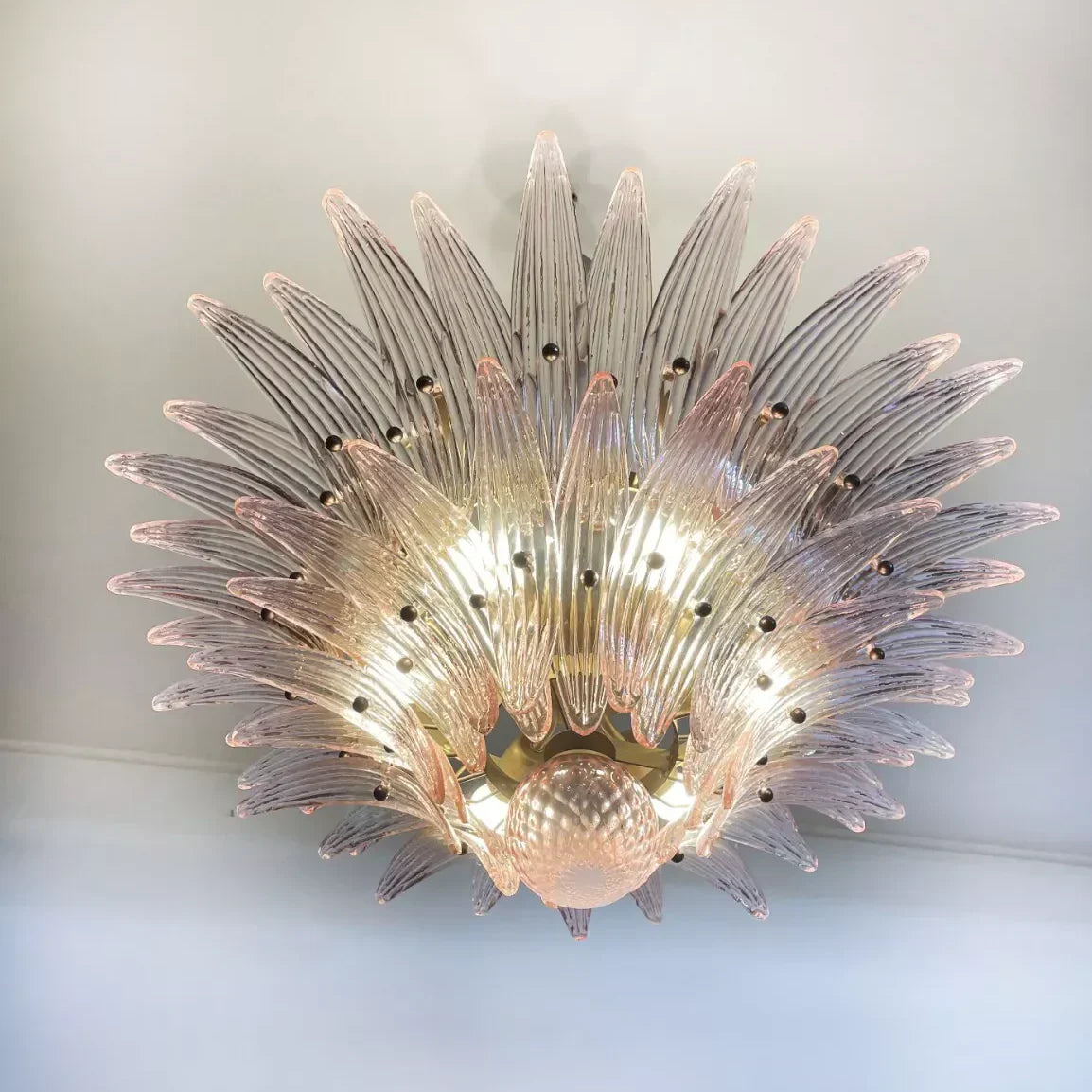 Murano Palmette Pink Chandelier