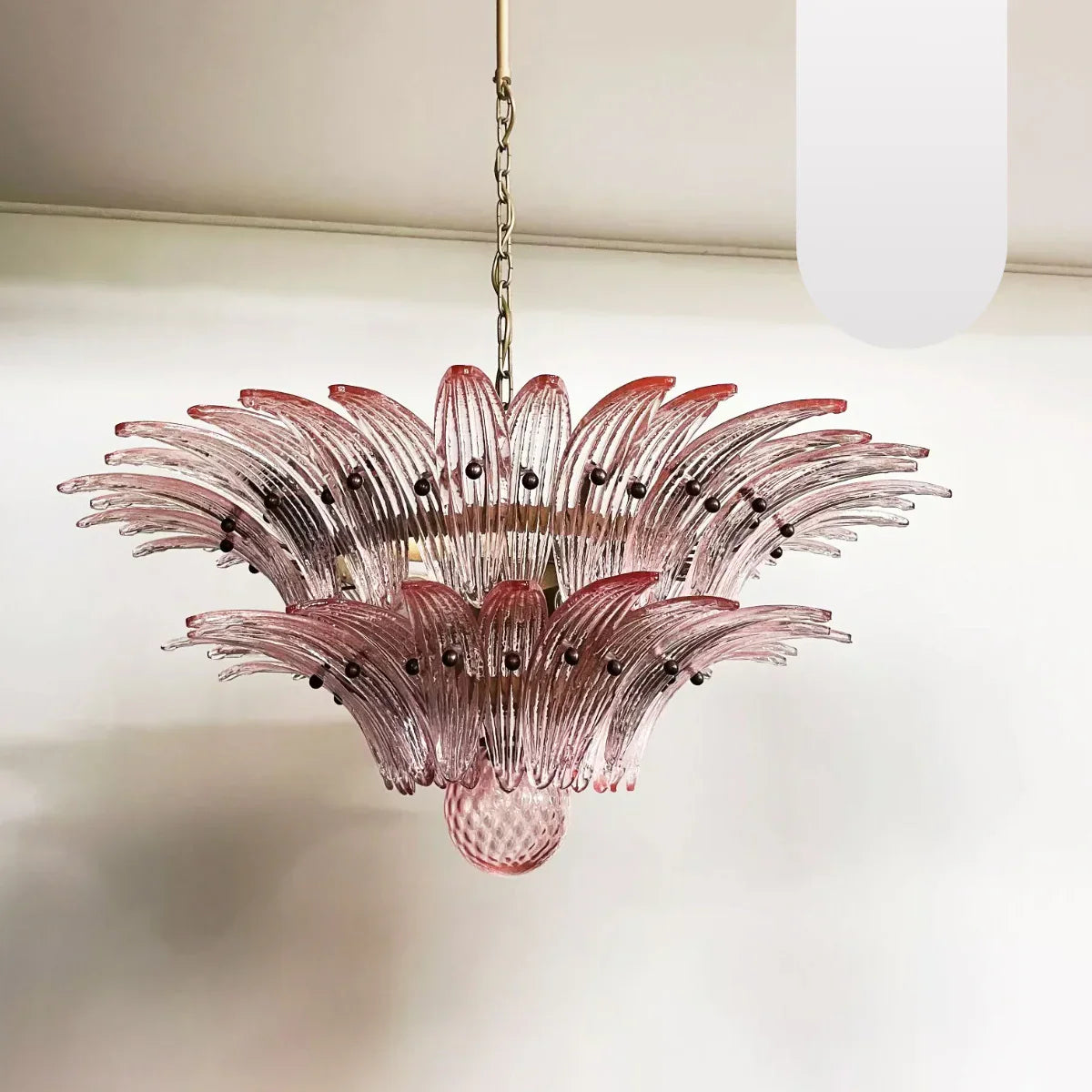 Murano Palmette Pink Chandelier