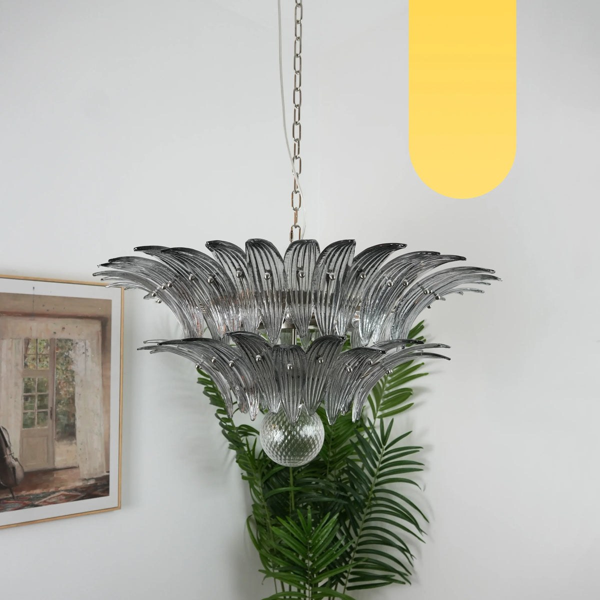 Murano Palmette Smoked Chandelier