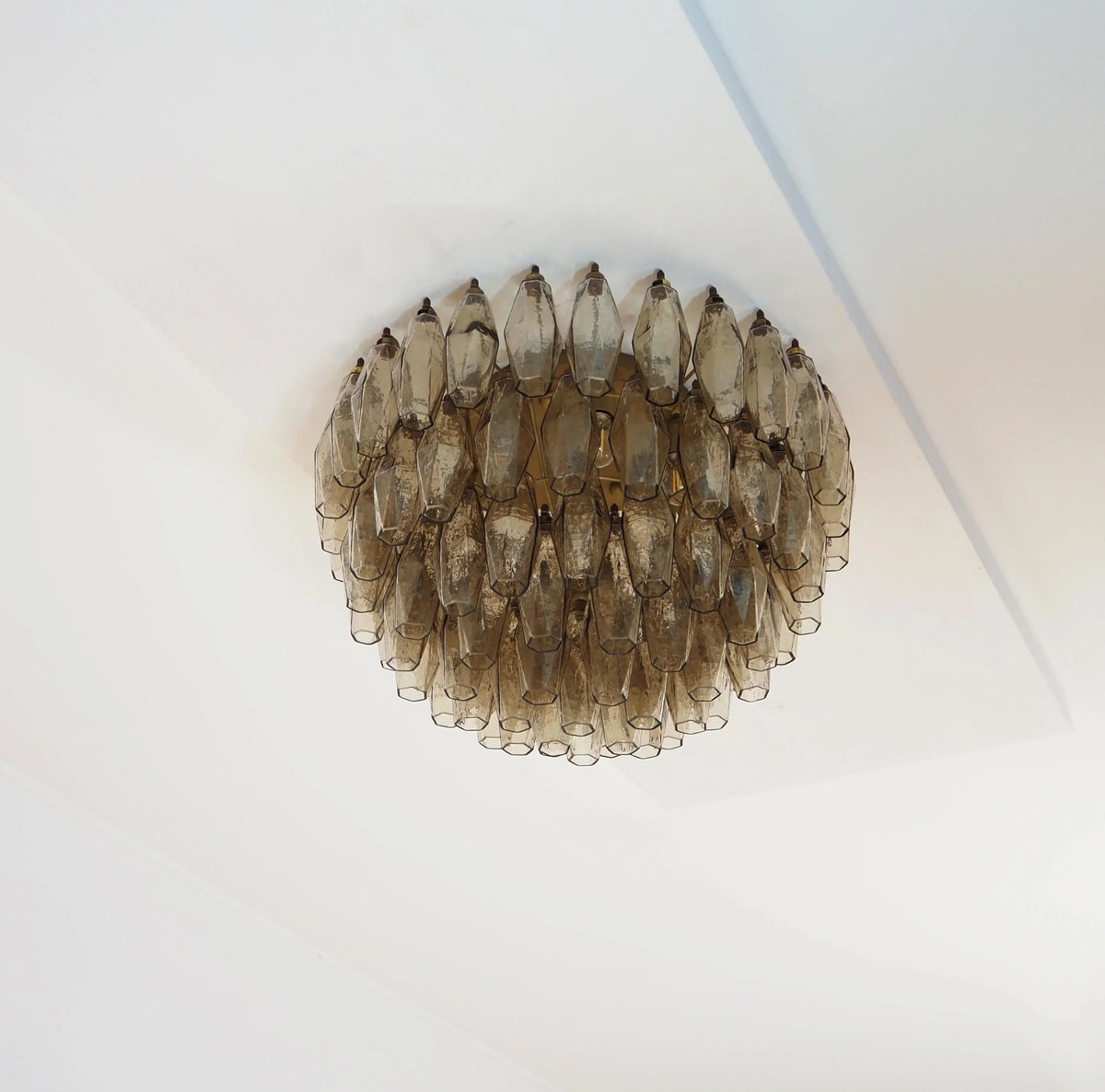 Murano Poliedri Smoked Ceiling Light