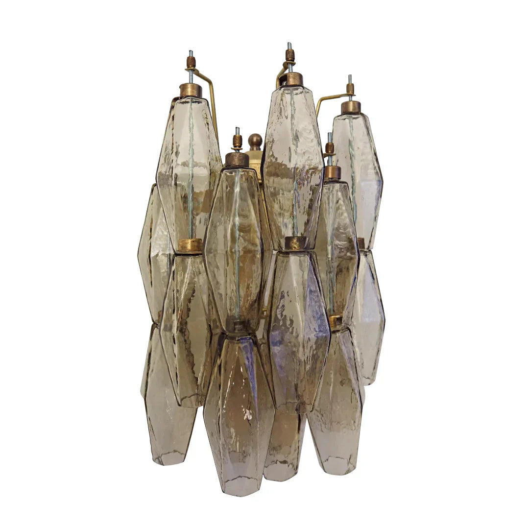 Murano Poliedri Smoked Glass Wall Sconces