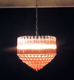 Murano Quadriedri Prisms Pink Chandelier