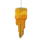 Murano Spiral Prisms Amber Chandelier