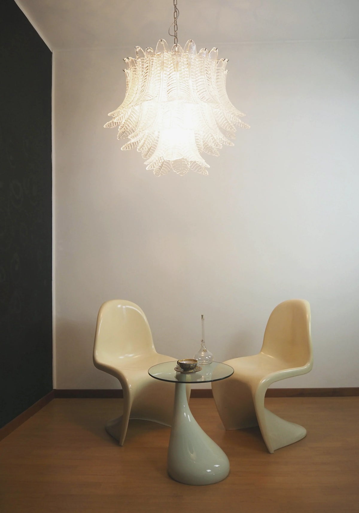 Murano Transparent Ferns Glass Chandelier