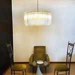 Murano Triedri Round Prisms Transparent Chandelier