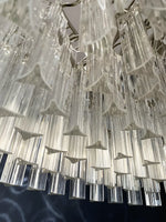 Murano Triedri Round Prisms Transparent Chandelier