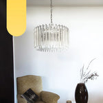 Murano Triedri Round Prisms Transparent Chandelier