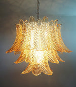 Amber Leaf Glass Chandelier | Modern Venetian Lighting