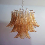 Amber Leaf Glass Chandelier | Modern Venetian Lighting