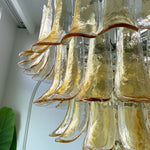 Amber Glass Petal Chandelier – Handcrafted Venetian Modern Pendant Light
