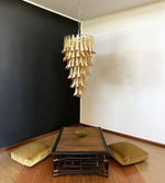 Amber Glass Petal Spiral Chandelier – Modern Designer Pendant Light