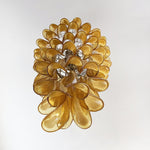 Amber Glass Petal Spiral Chandelier – Modern Designer Pendant Light